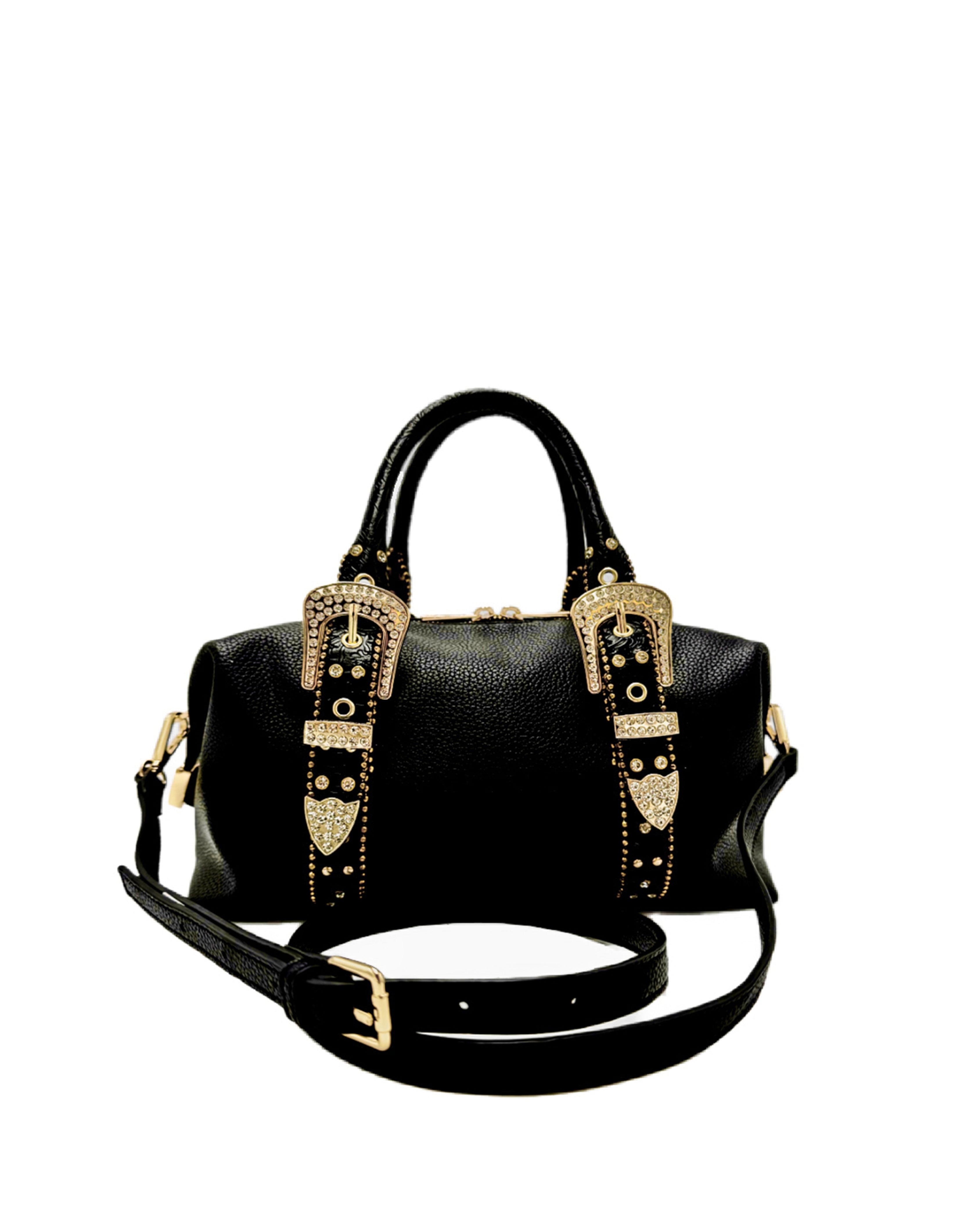 Leather Bag for Women with Gold Buckle
