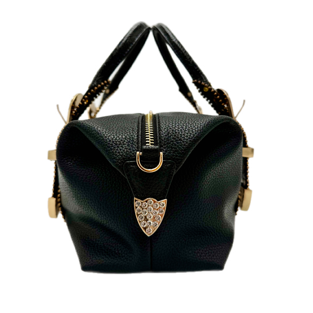 San Antonio Mini Black Leather Bag